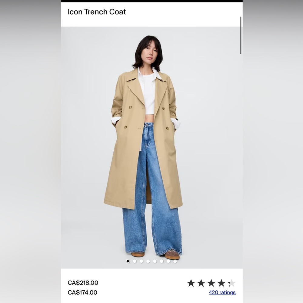 GAP Icon Khaki Tan Trench Coat